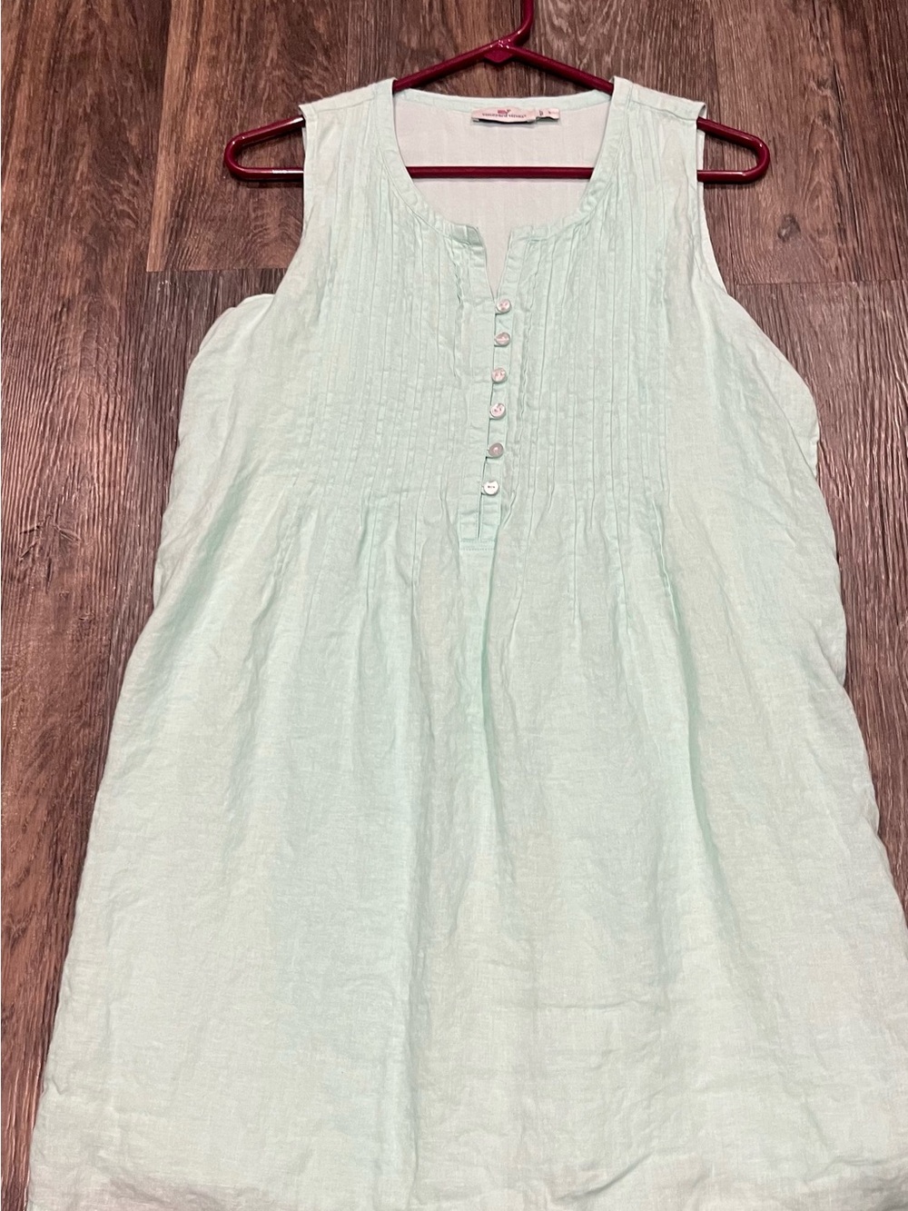 Vinyard Vines Light Mint Sleeveless Pintuck Tunic dress
